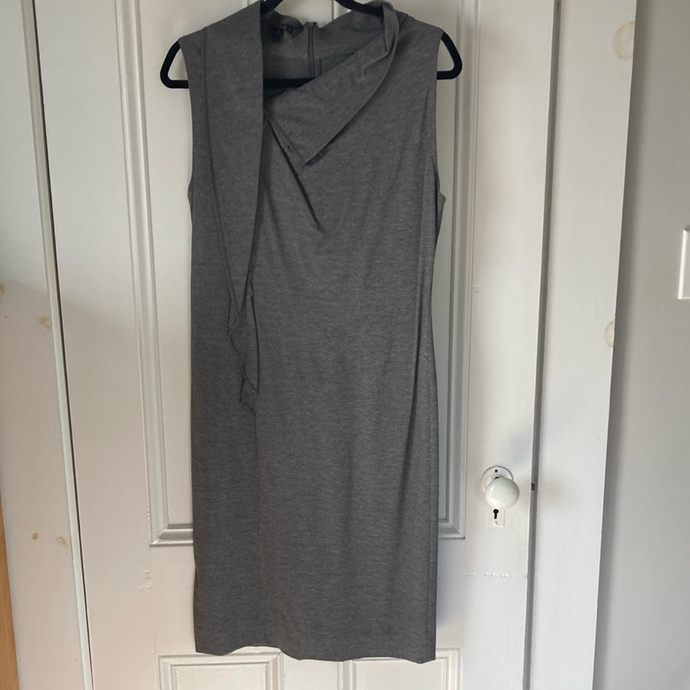 Lafayette 148 New York Jersey Knit Grey Sleeveless Dress Size 6